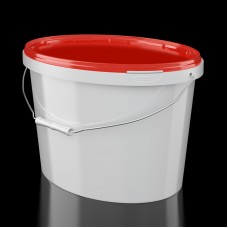 Ведро 5.5 л. овальное белое с белой ручкой 1 шт.
